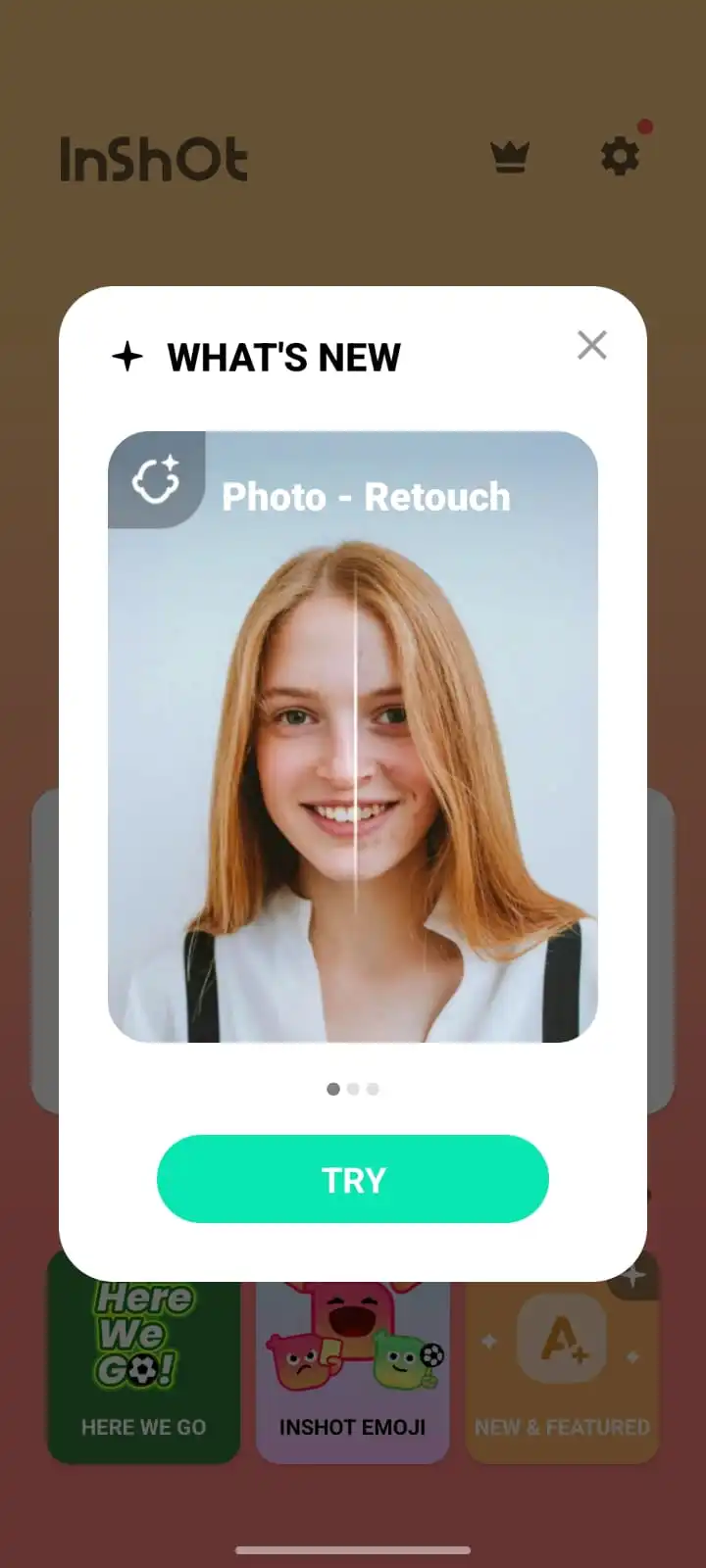 InShot Premium Main Screen Layout